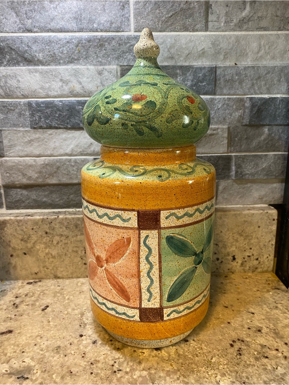 Horchow Medici Canister Italy Medium 13” Kitchen Dry Goods